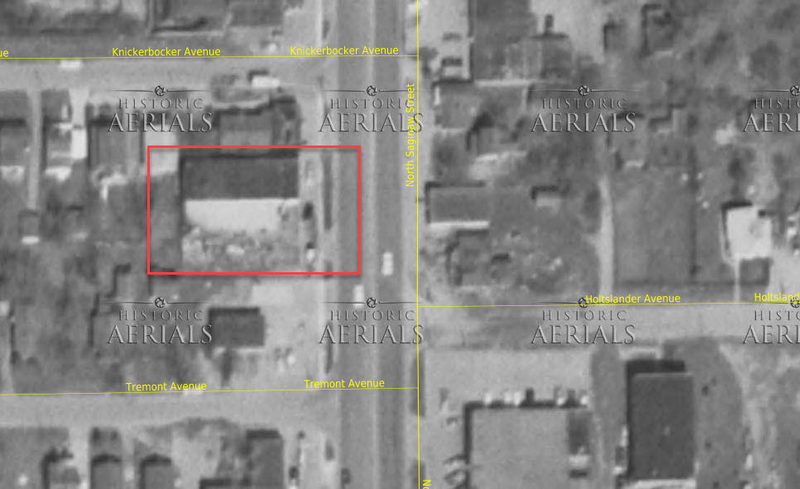 1967 aerial Dixie Theatre, Flint